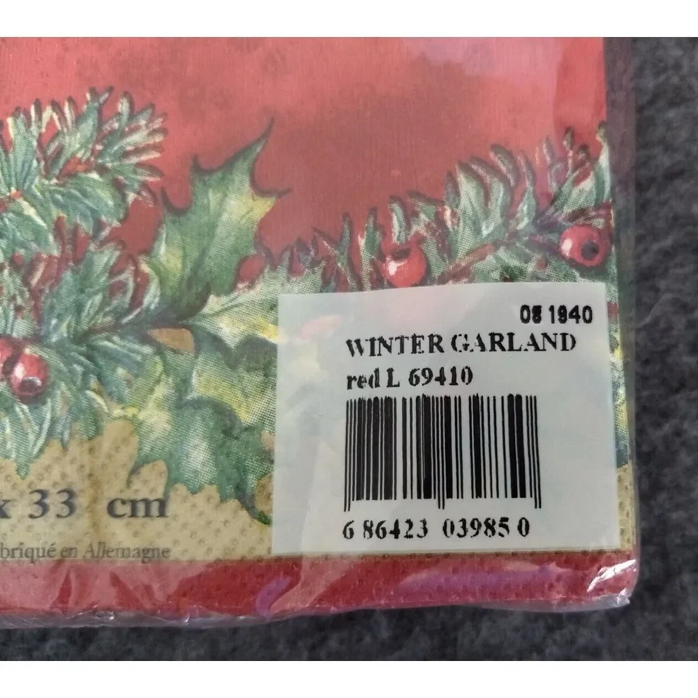 IHR 3-Ply Paper Napkins Bundle 20 Lunch & Cocktail + Round Candle Wreath Garland